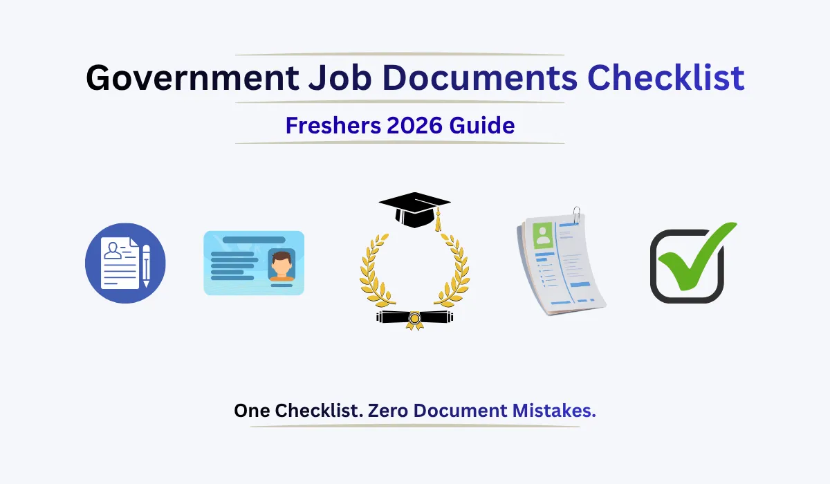 Government Job Documents Checklist for Freshers 2026 with certificates identity proof and verification documents
