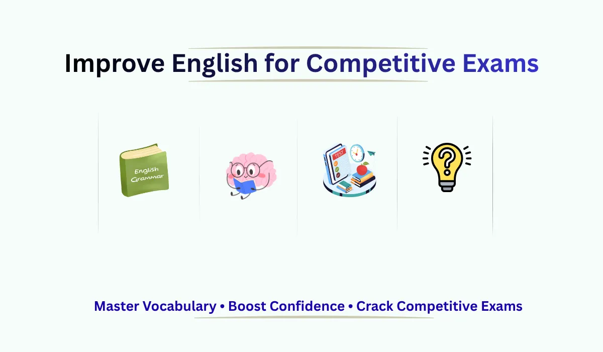How to Improve English for Competitive Exams with grammar, vocabulary, reading comprehension, and practice tips
